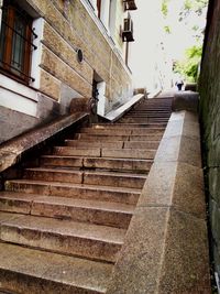 View of staircase in front of building