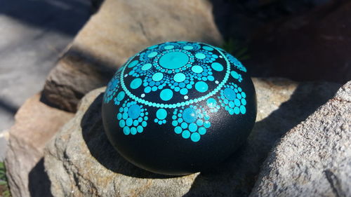 High angle view of light painting on wood