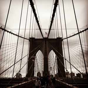 Low angle view of suspension bridge