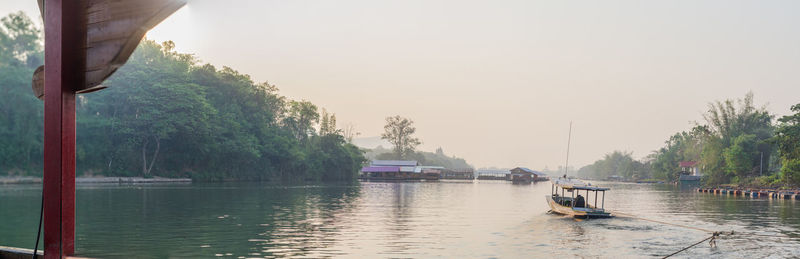 Scenic view of river against clear sky