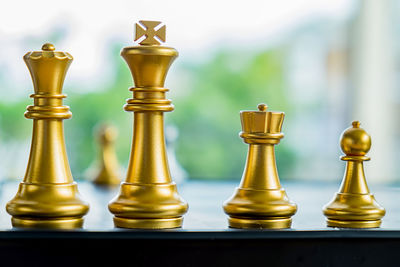 Close-up of chess pieces
