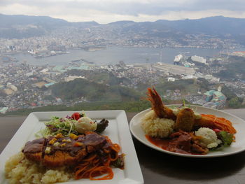 Close-up of food on table