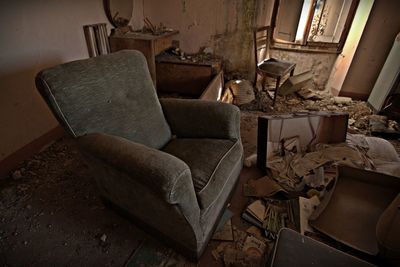 Abandoned sofa at home