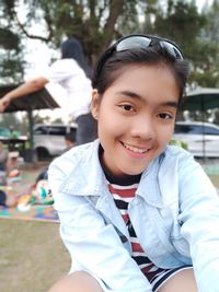 looking at camera