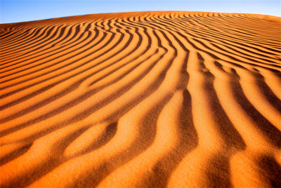 Sand dune in desert against sky