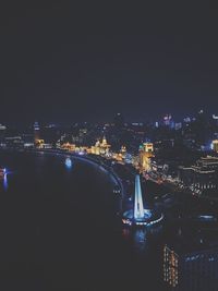 Illuminated city at night