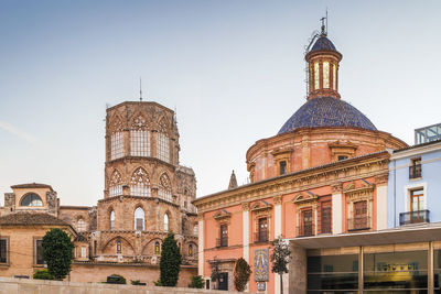 View of basilica of our lady and cathedral in valencia, spain