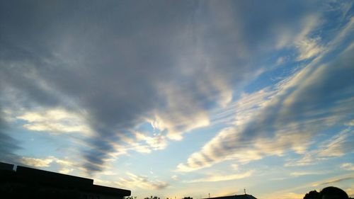 Low angle view of sky at sunset