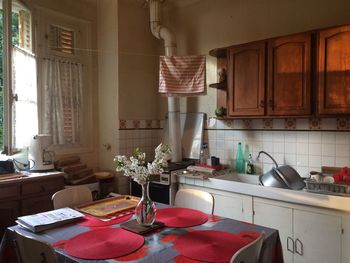 Dinning table in kitchen at home