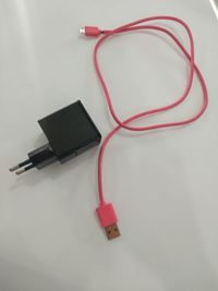 High angle view of telephone booth on table