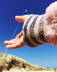 Close-up of hand feeding