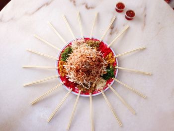 Directly above shot of food