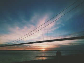 Scenic view of sea at sunset