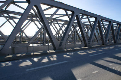 Low angle view of bridge against clear sky