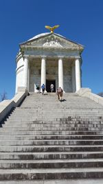 Low angle view of people moving up on steps at vicksburg national military park