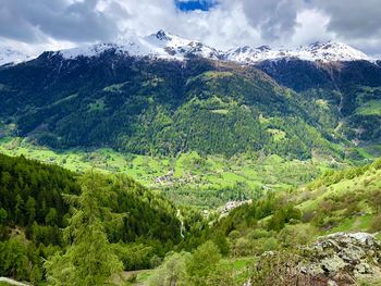 Scenic view of mountains against sky