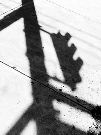 Shadow of people on road