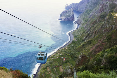 Cable car cableway in rocha do navio , madeira island