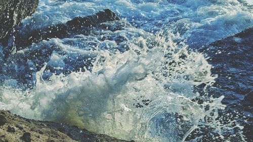 High angle view of sea waves