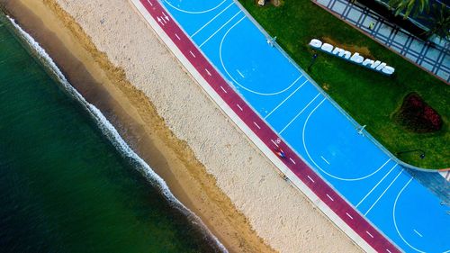 High angle view of swimming pool