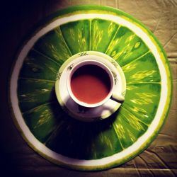 Directly above shot of coffee cup