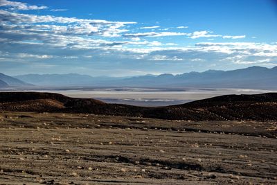 Scenic view of desert landscape against sky