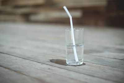 Close-up of glass of water on table