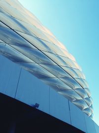 Low angle view of building against blue sky