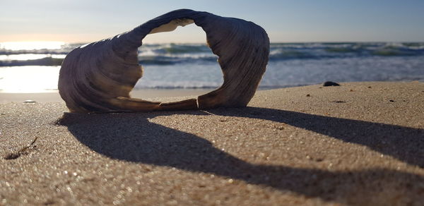 Close-up of sand on beach