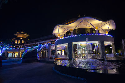 View of illuminated bridge at night