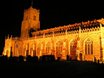 View of historical building at night