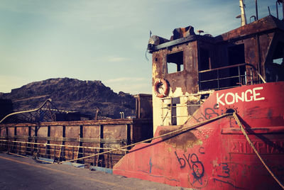 Abandoned building against sky