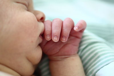 Close-up of baby hands