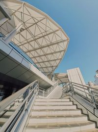 Low angle view of staircase against building