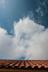 Low angle view of building against cloudy sky