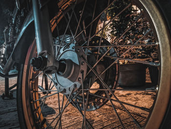 Close-up of bicycle wheel