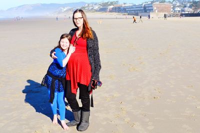 Full length of woman on beach