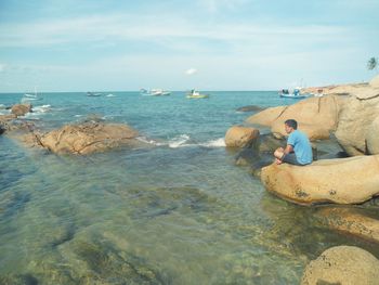 Scenic view of sea against sky