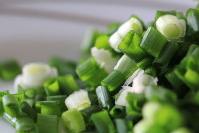 Close-up of chopped vegetables on cutting board
