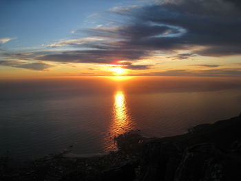 Scenic view of sunset over sea