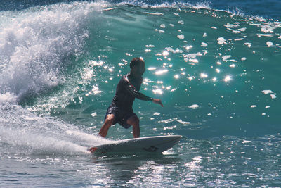 Man surfing in sea