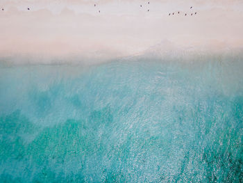 High angle view of swimming pool against sea