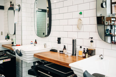 White wall in bathroom