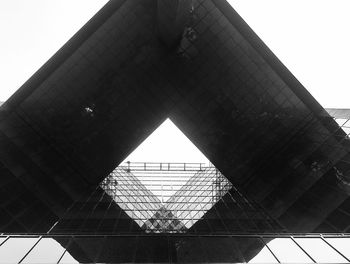 Low angle view of modern building against sky