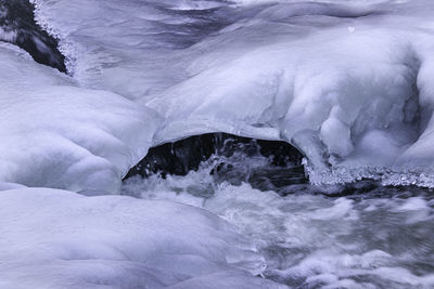 Full frame shot of frozen waterfall