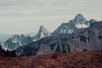 Scenic view of rocky mountains against sky