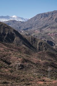 Scenic view of mountains against clear sky