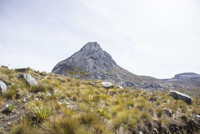 Scenic view of rocky mountains against sky