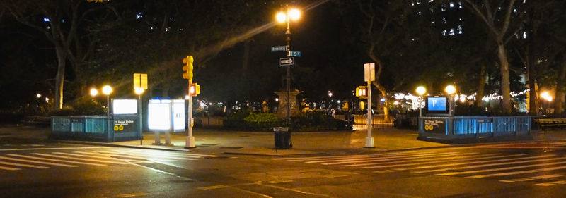 Light trails on street at night