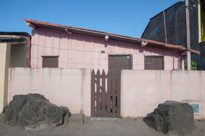 Exterior of old building against clear sky